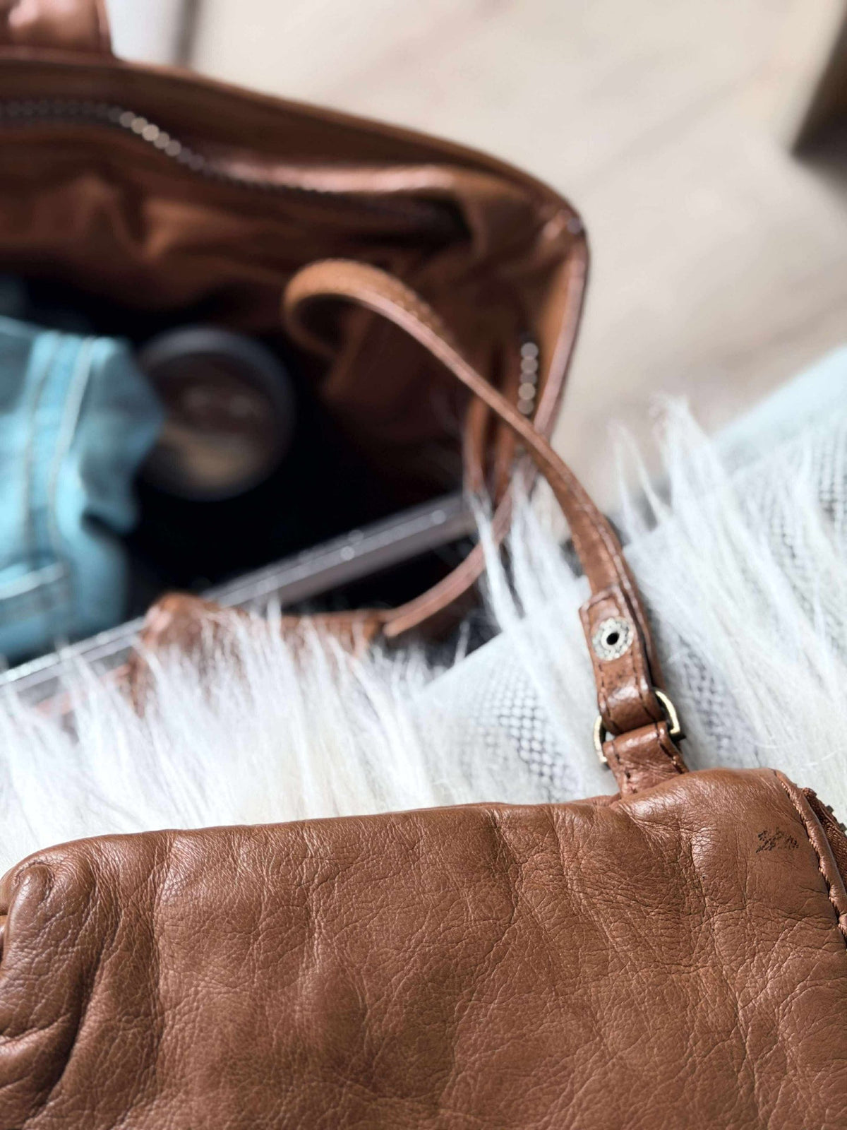 Shopper avec pochette MILLE – COGNAC