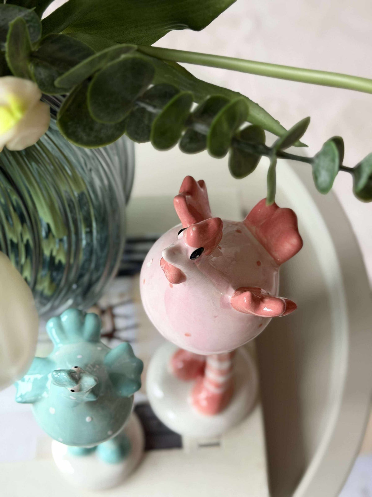 Poule aux longues pattes - Rose