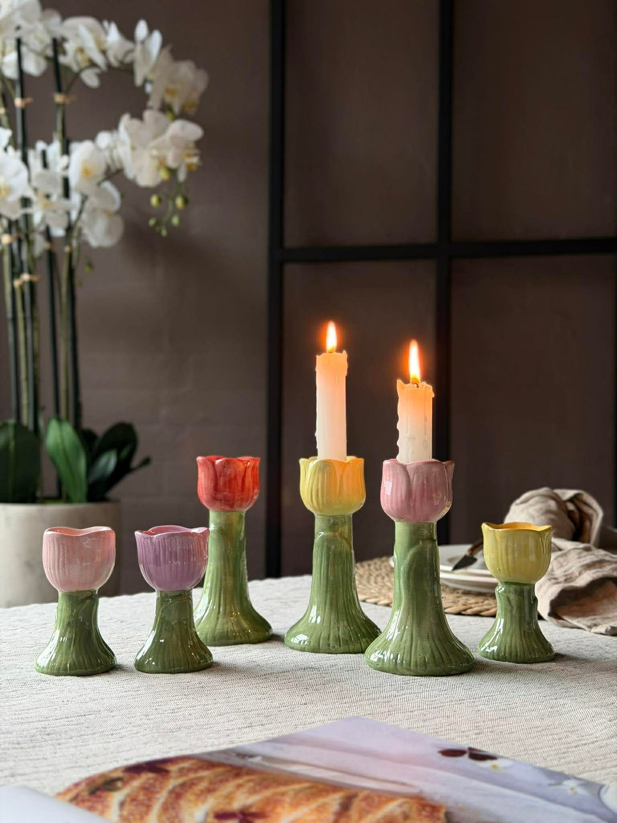 Bougeoir Tulipan 14 cm - Plusieurs couleurs