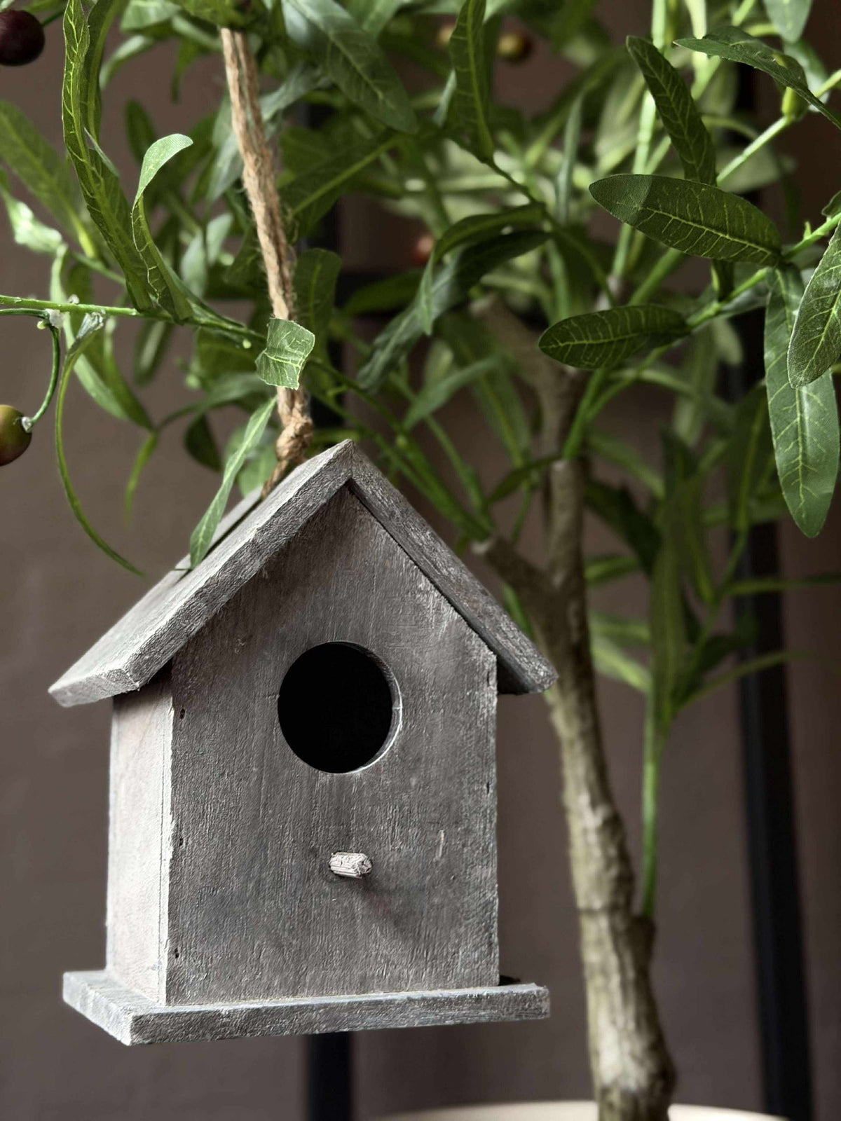 Maisonnette pour oiseaux en bois - Grise