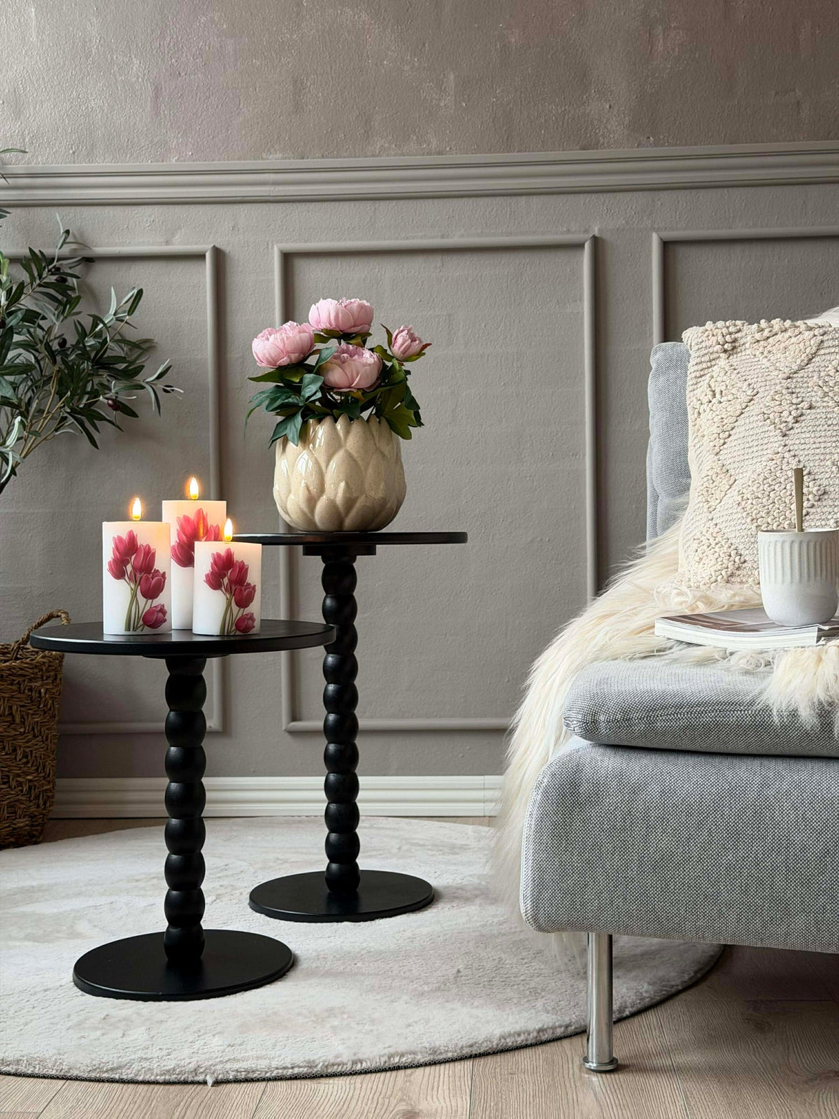 Table d’appoint - Noir 35xH50 cm