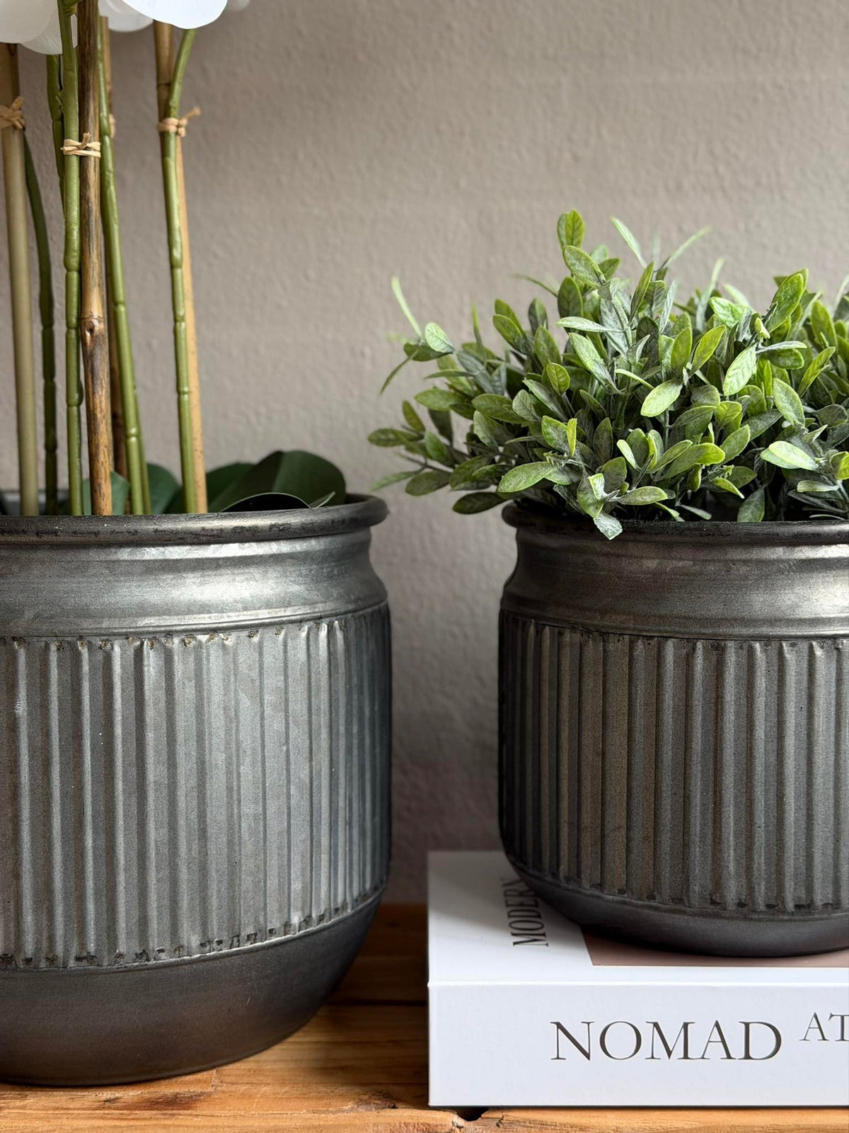 Pot en zinc rainuré – 3 pcs.