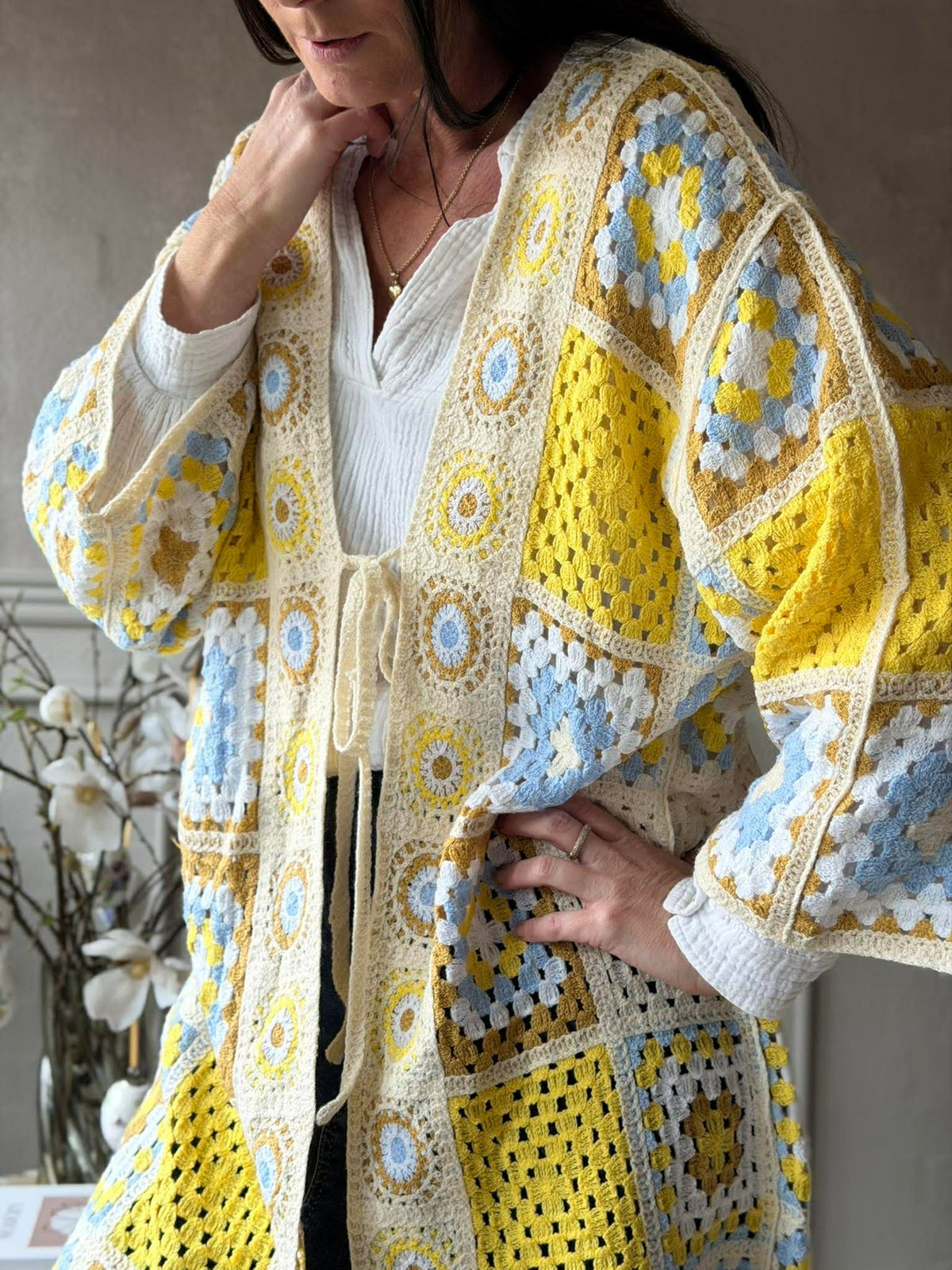 Cardigan Boho - Jaune
