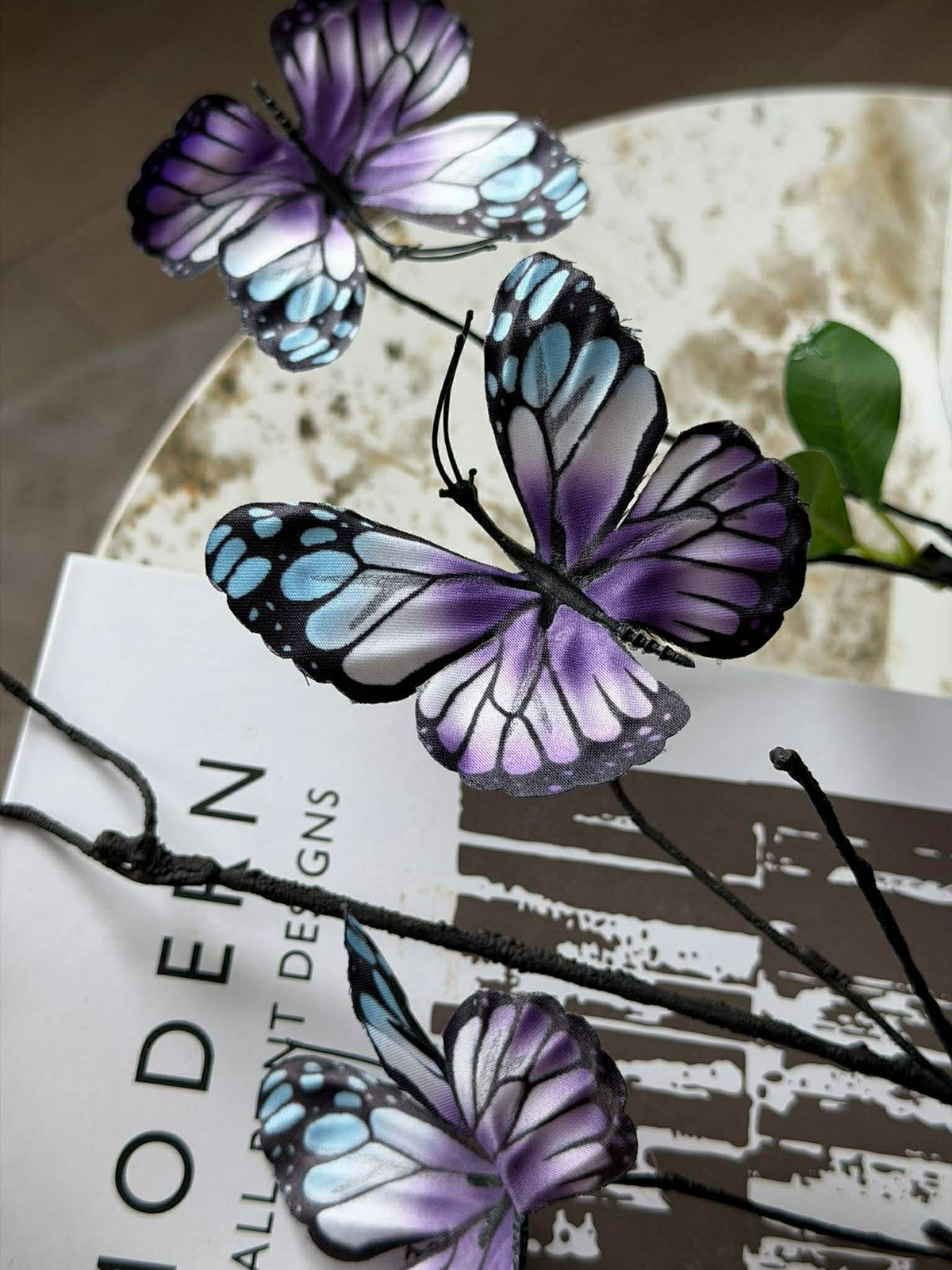 Branche avec papillons - Violet