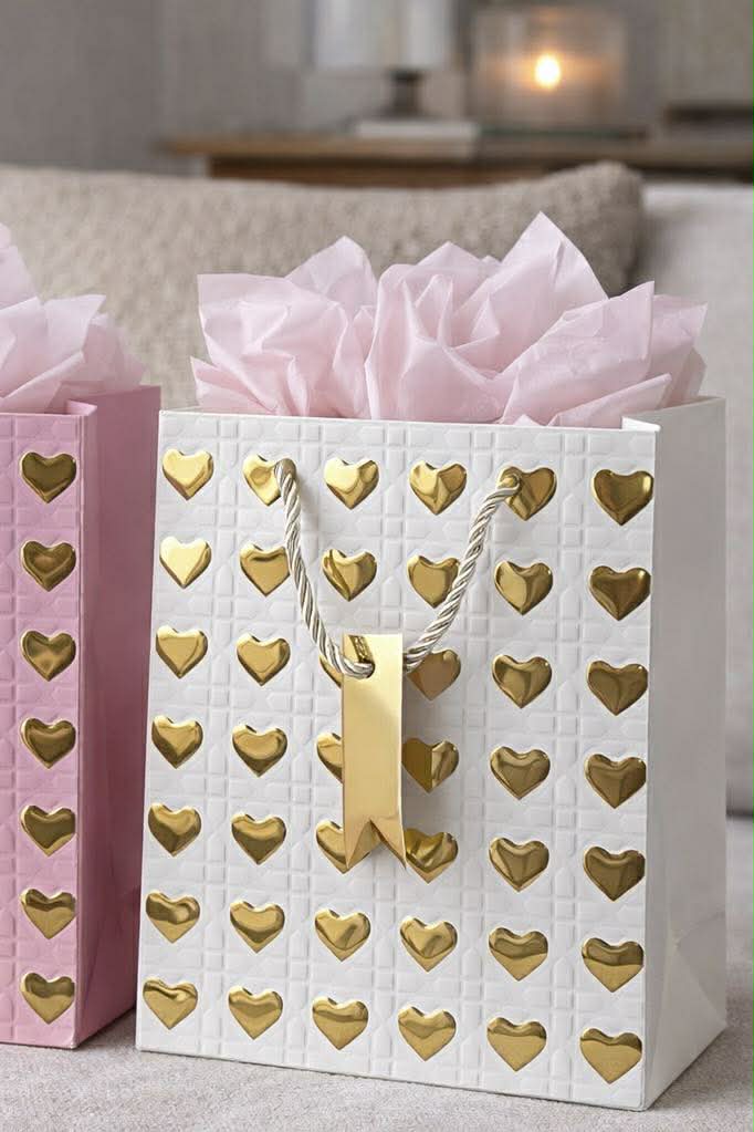 Sachet cadeau moyen avec cœurs - Color Mix 1 pièce