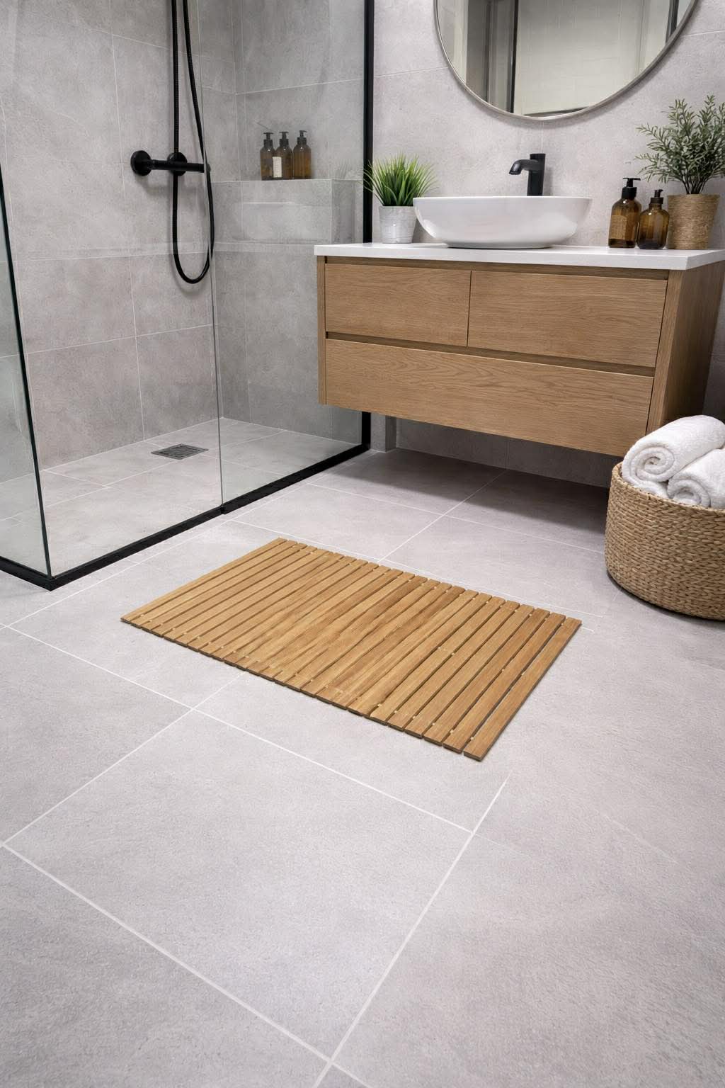Tapis de bain en bambou
