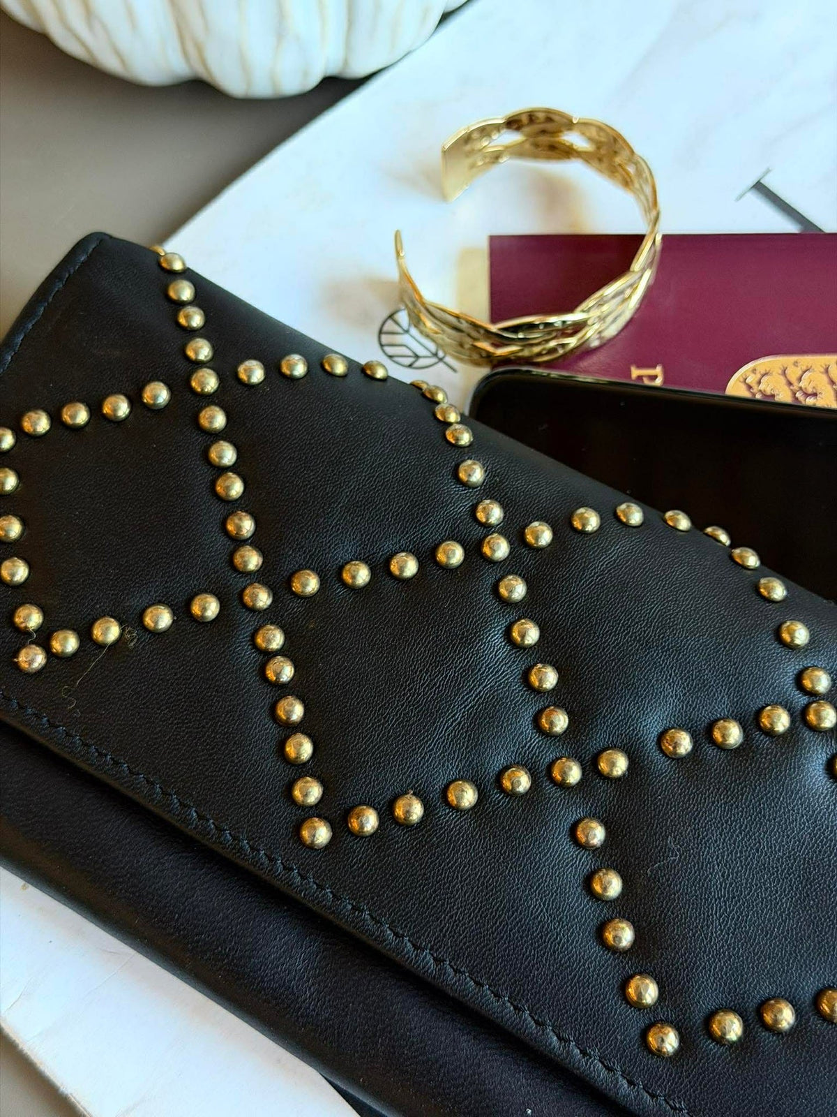 Pochette à clous - LIMA large black