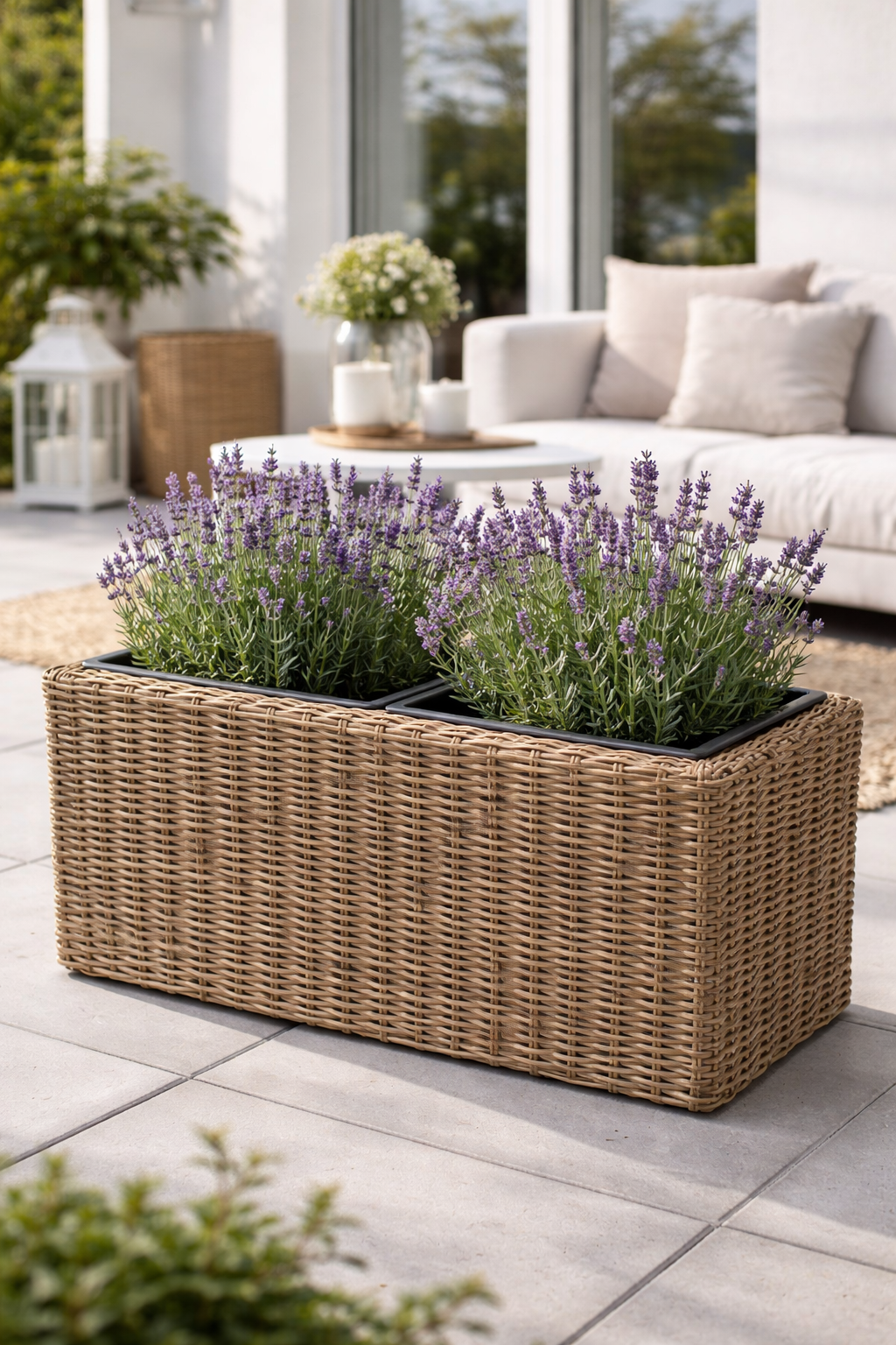 Jardinière en rotin naturel