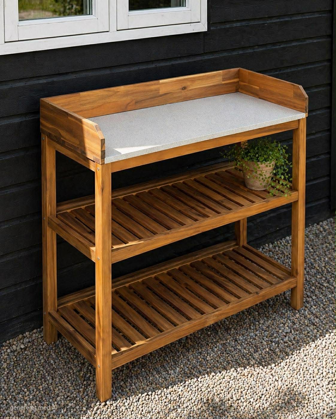 Table pour plantes en acacia