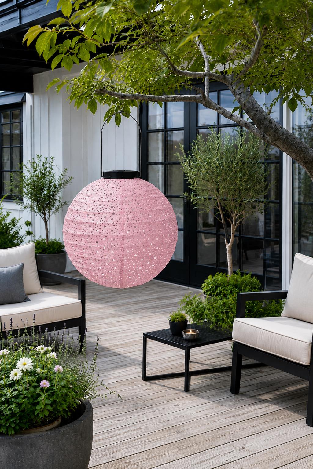 Lampe solaire - Rose
