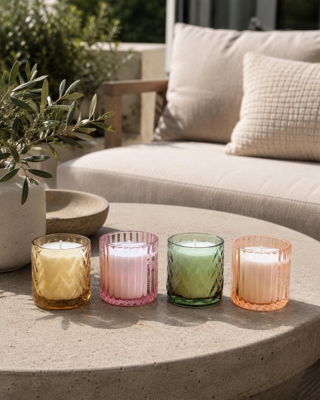 Bougie à la citronnelle dans un verre - Color Mix