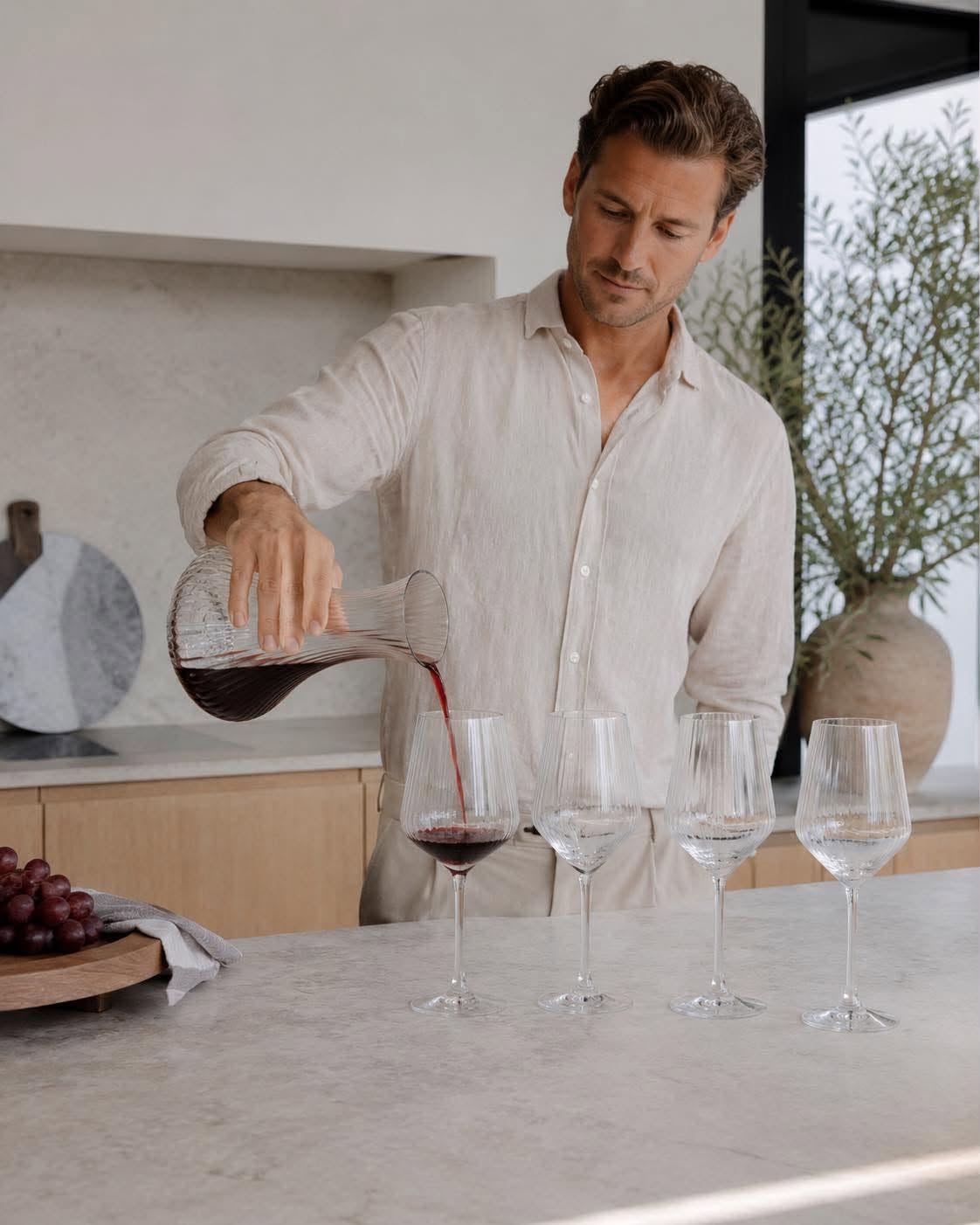 Ensemble de carafe en verre (5 pièces) – Carafe et verre à vin