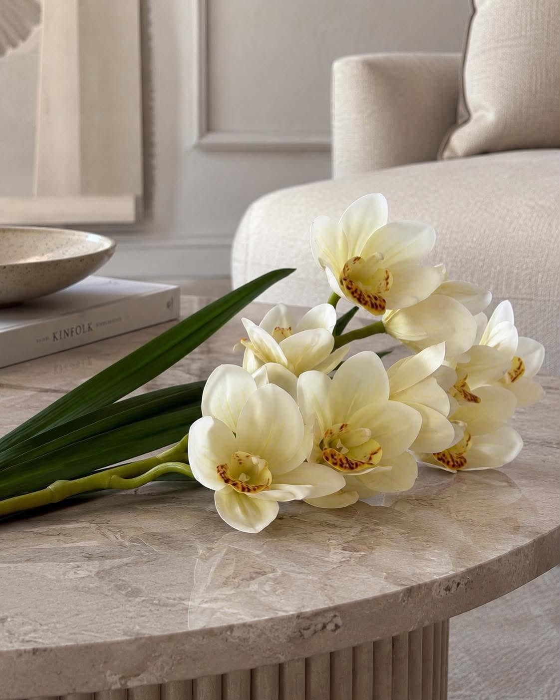 Tige d’orchidée - 78 cm blanc / jaune