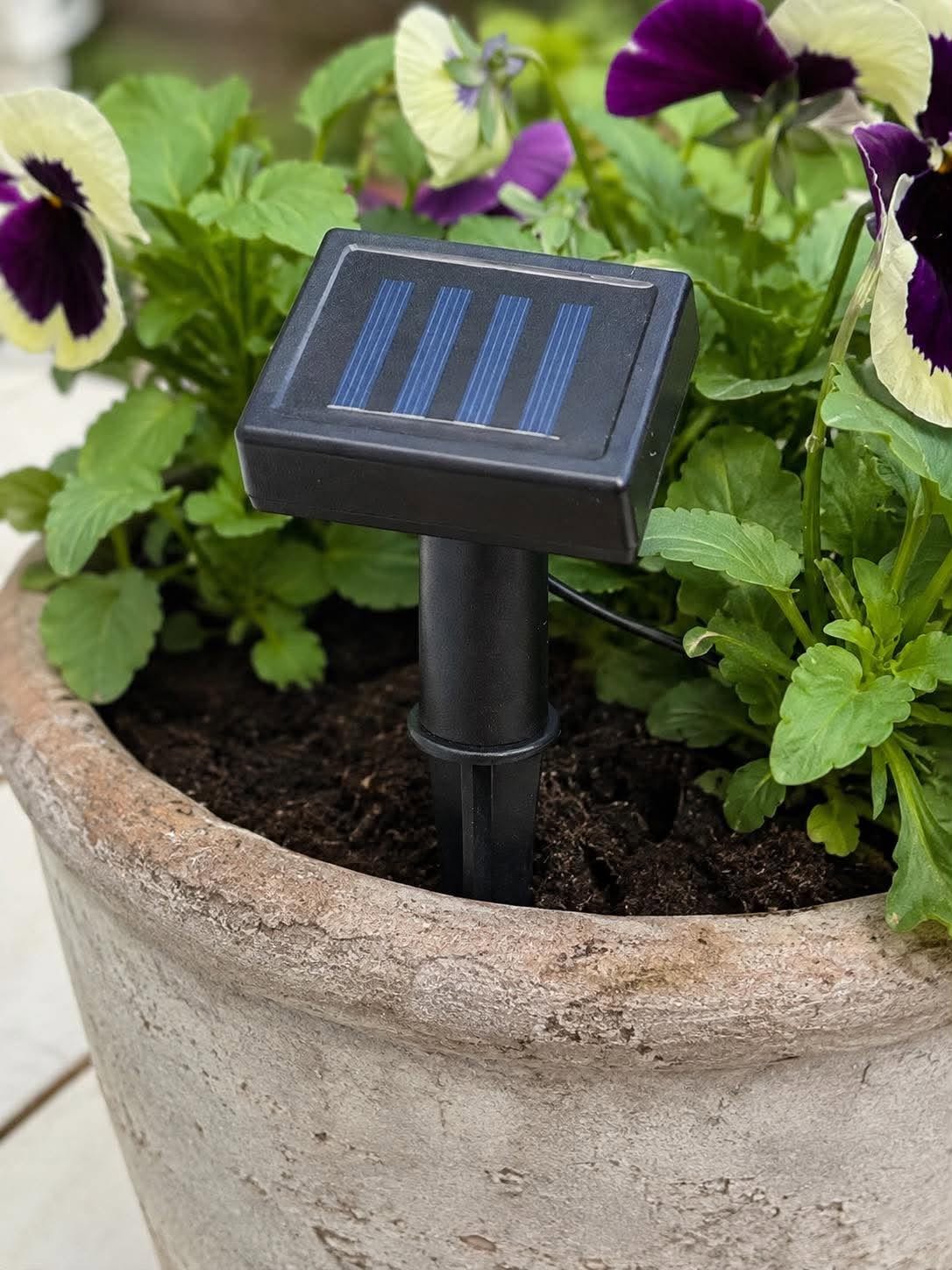 Guirlande solaire LED Mary, 10 boules blanches