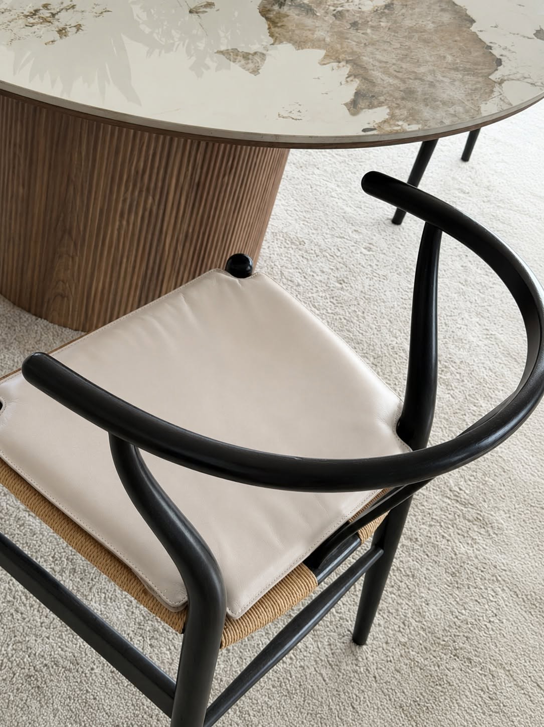 Coussin en cuir Beige - Convient à la chaise Y-stolen