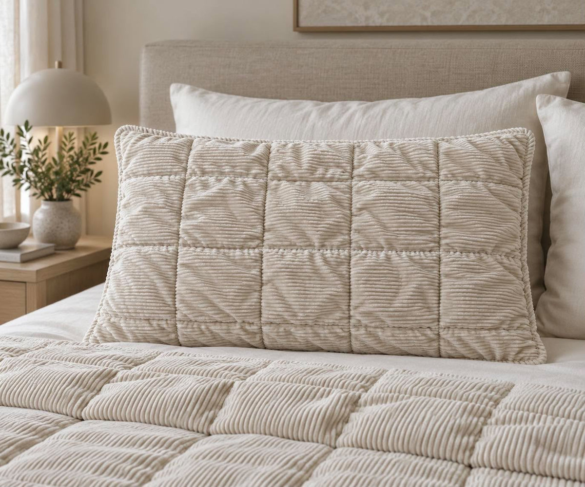 Housse de coussin en velours - Sable