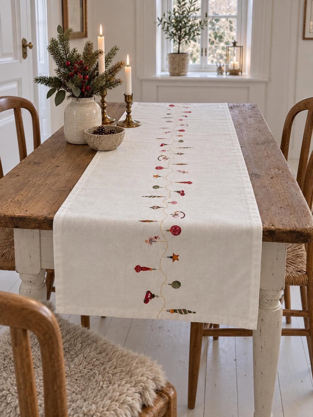Chemin de table Noël 40x240