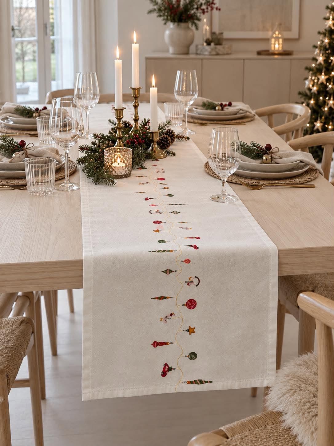 Chemin de table Noël 40x140