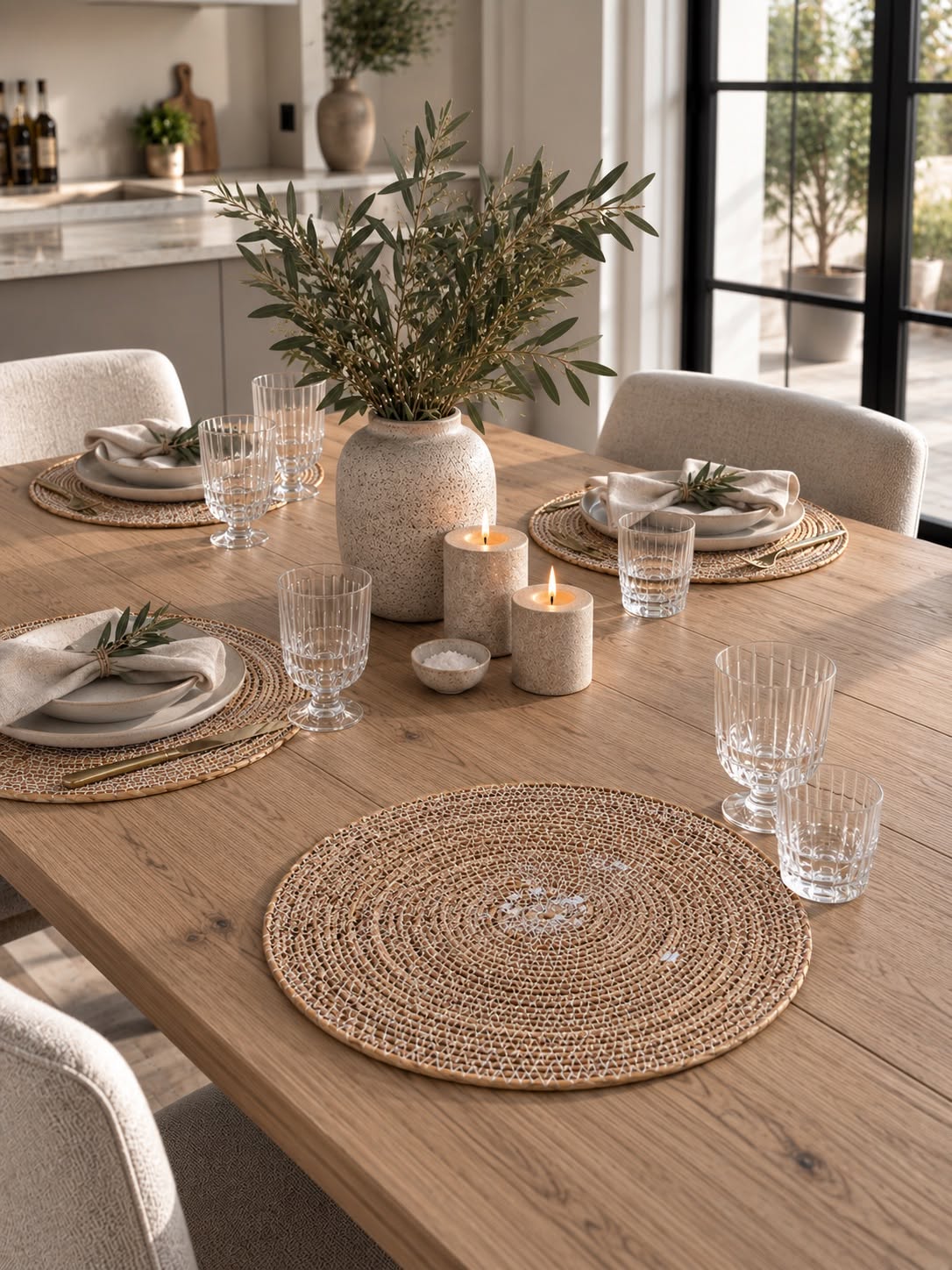 Rond de table en herbe marine - Naturel