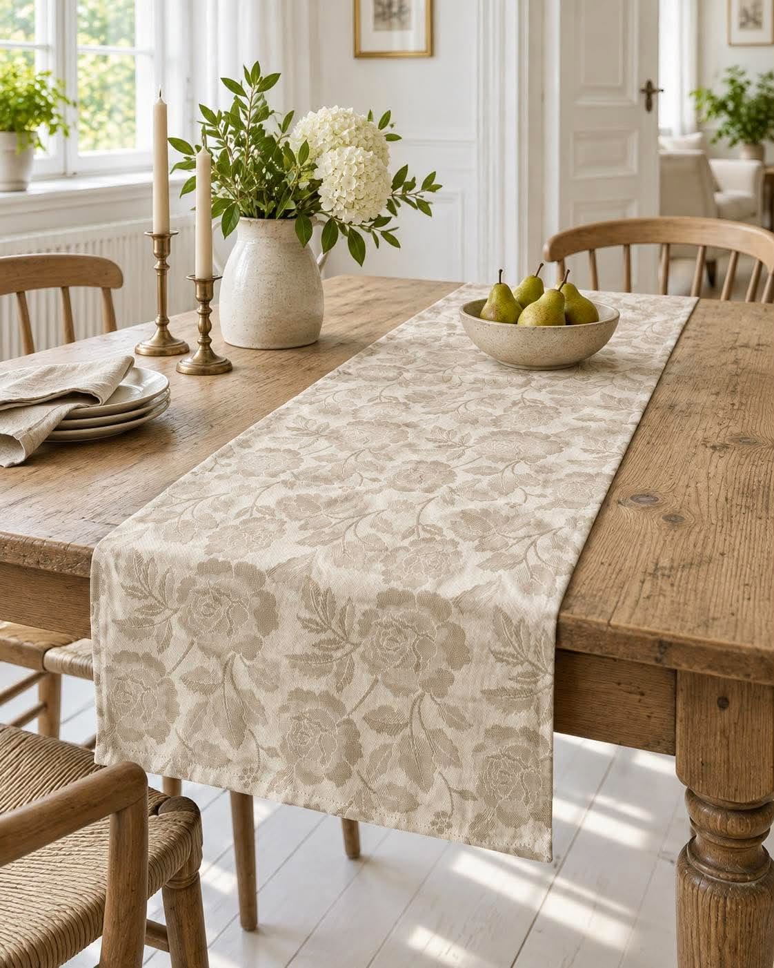 Chemin de table JACQUARD Sable