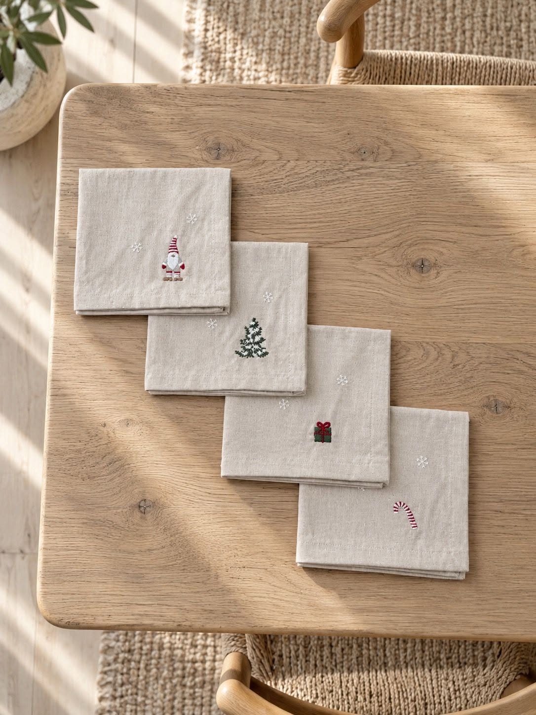 Serviettes de table avec lutins - lot de 4