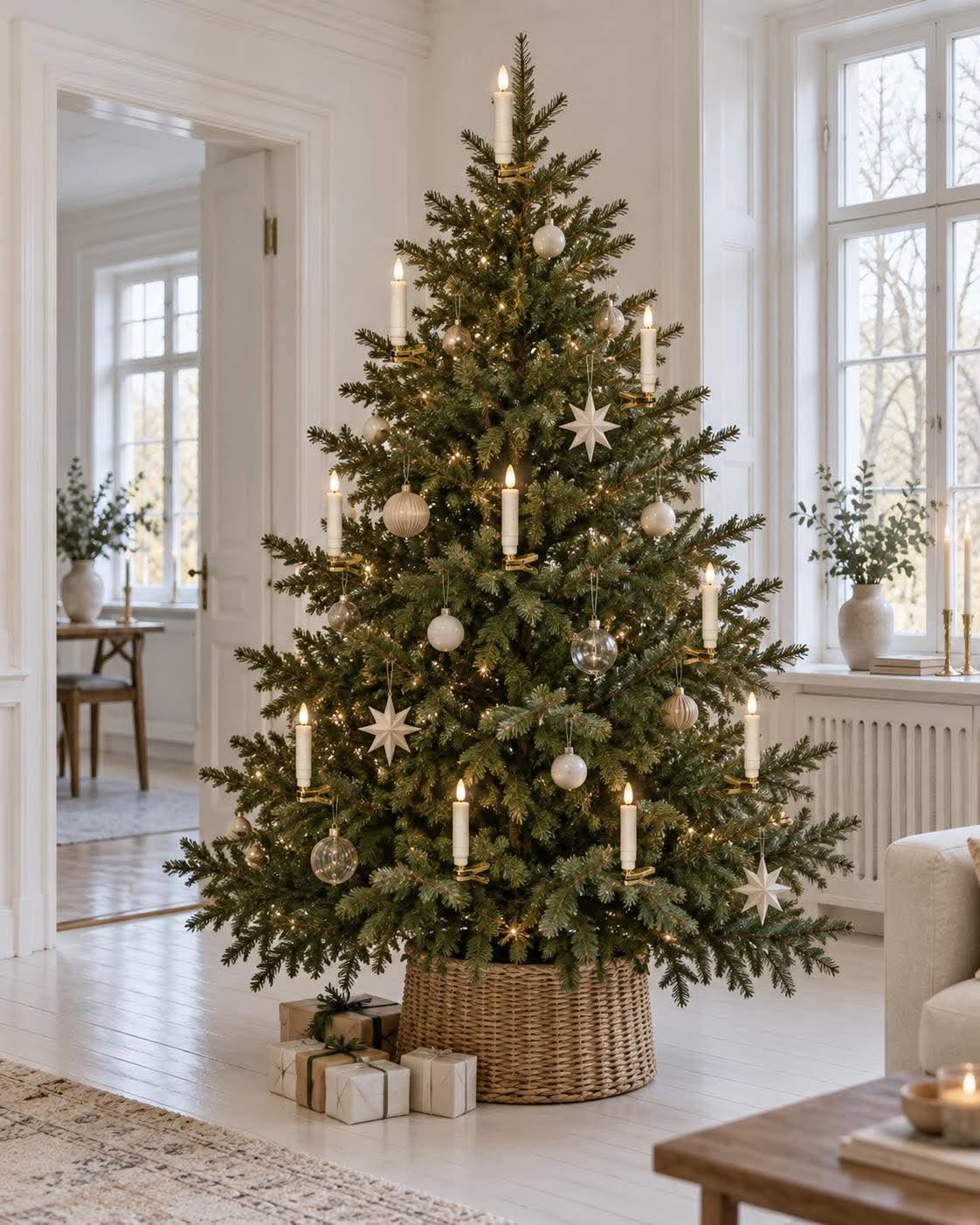 Bougies LED pour sapin de Noël 10 pcs avec support en laiton et télécommande