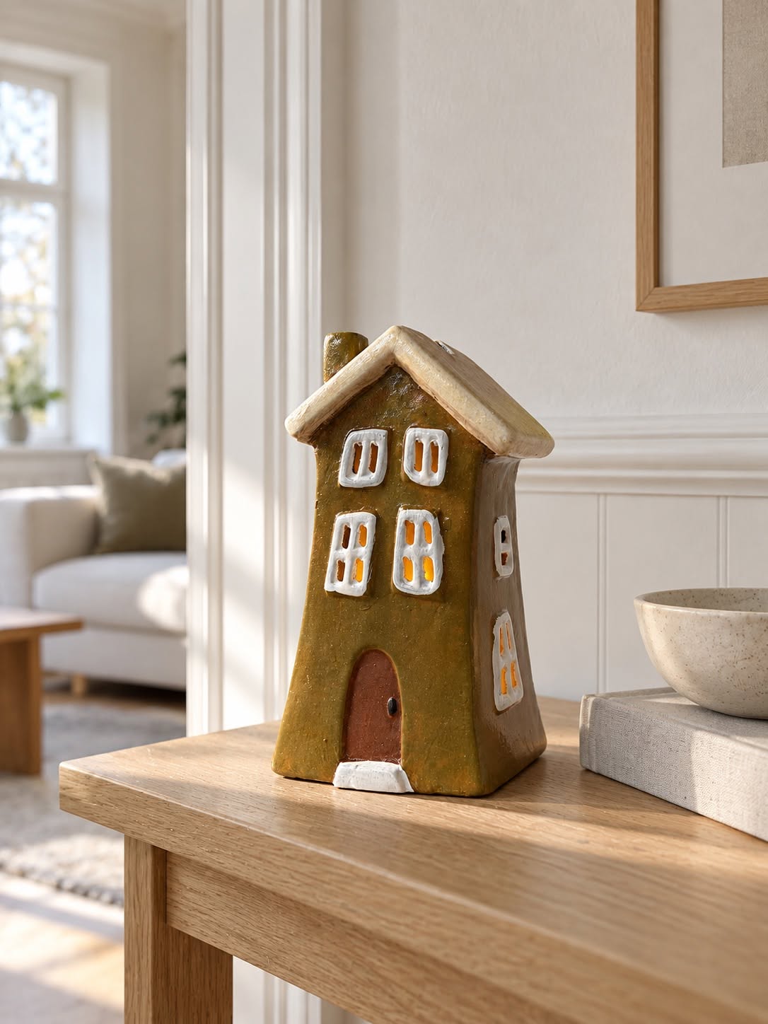 Maison photophore pour bougie chauffe-plat - Vert