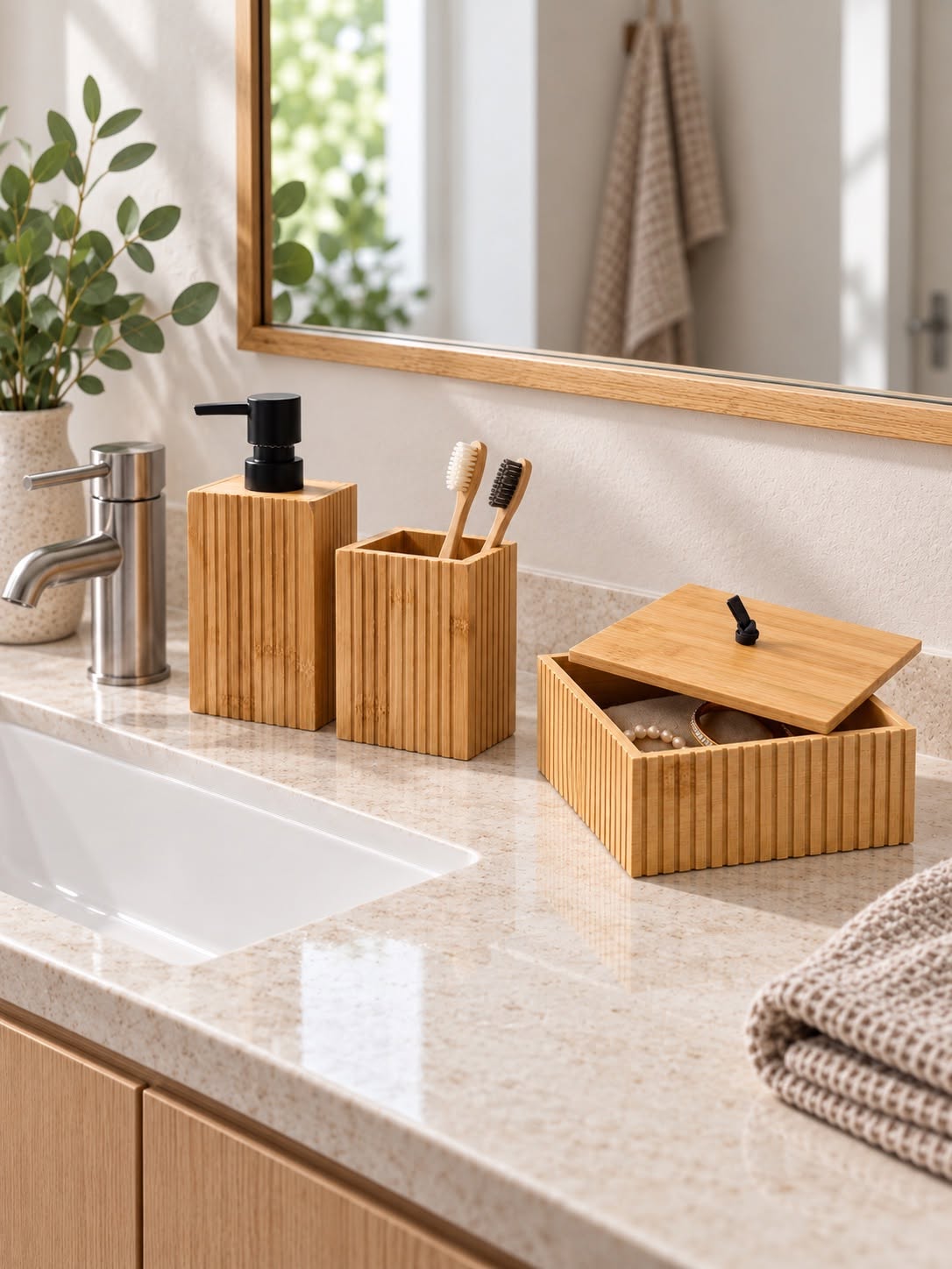 Boîte de rangement en bambou