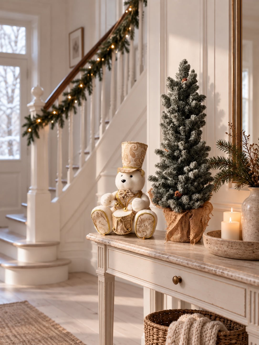 Ours de Noël – Blanc avec tambour