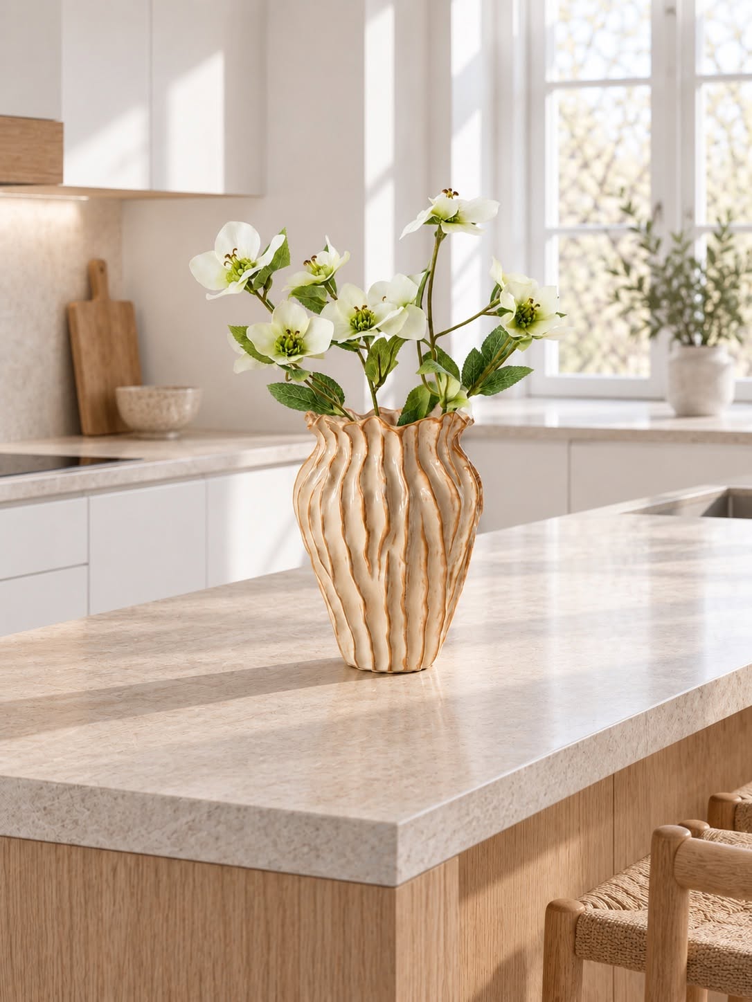 Vase strib stentøj - Sable