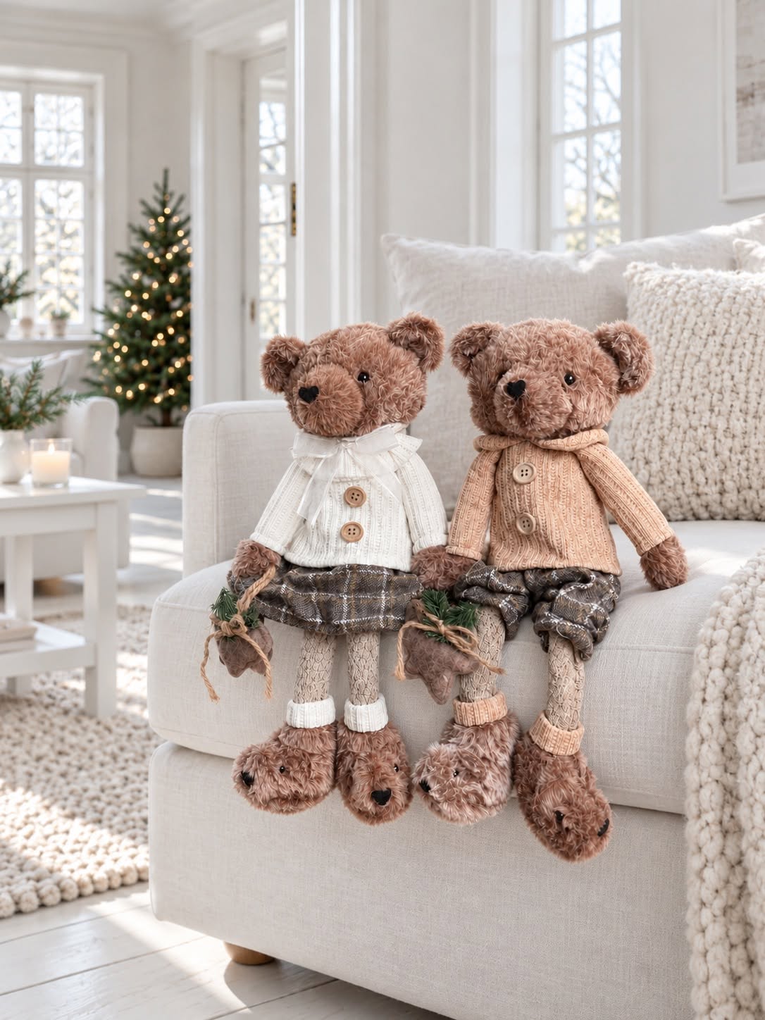 L’ours de Noël garçon – figurine de Noël marron