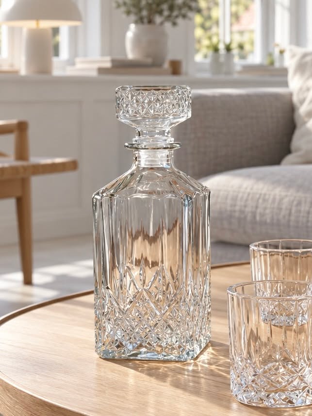 Carafe en verre avec 4 verres – design cristal