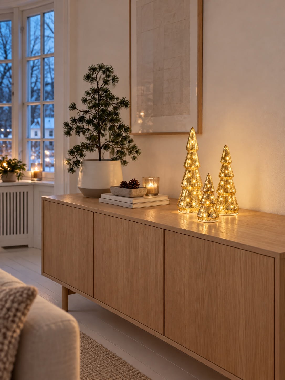 Sapins de Noël avec éclairage LED - Lot de 3 tailles