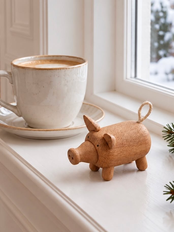 Cochon en amberwood – cochon décoratif en bois
