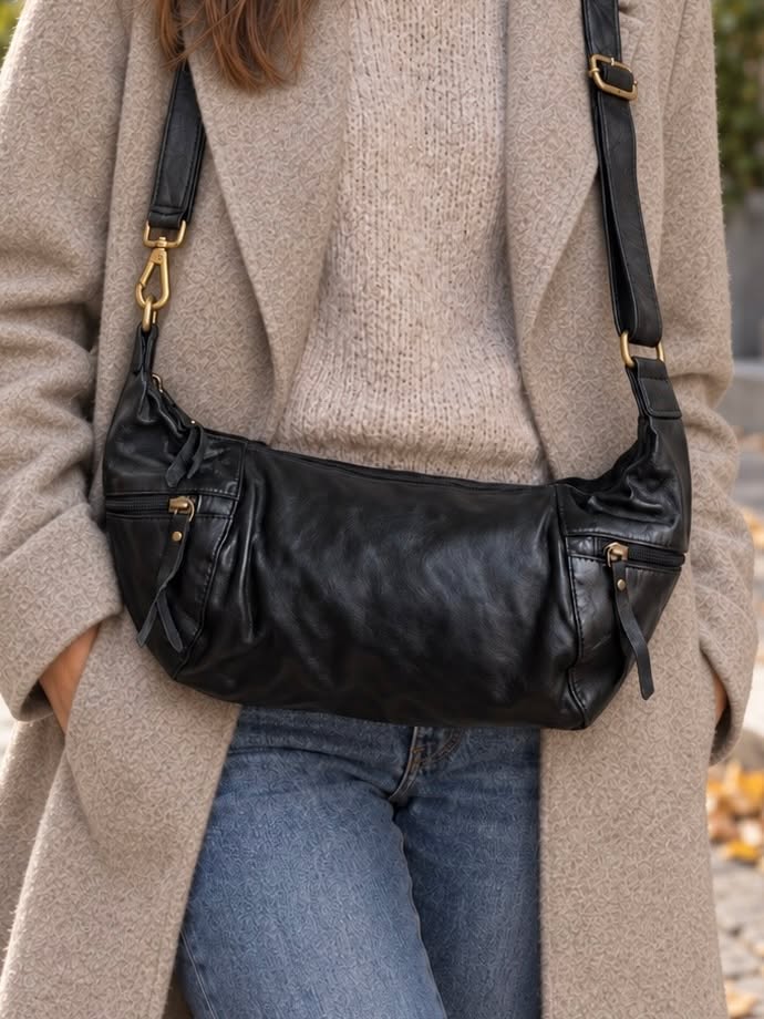 Sac Jane Black – Sac à bandoulière en cuir