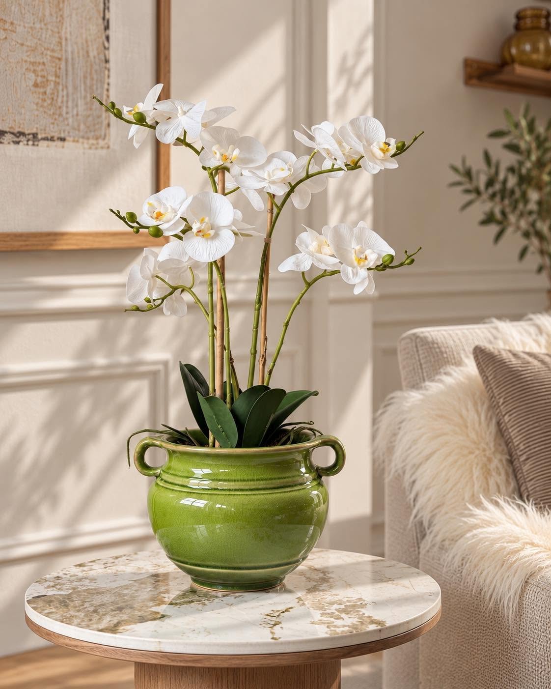 Krukke Olive – Pot en grès vert