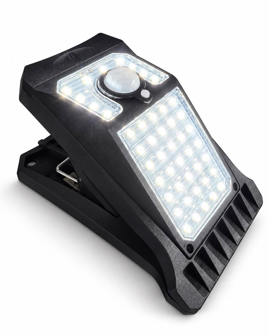 Lampe à clip avec panneau solaire et capteur – éclairage extérieur