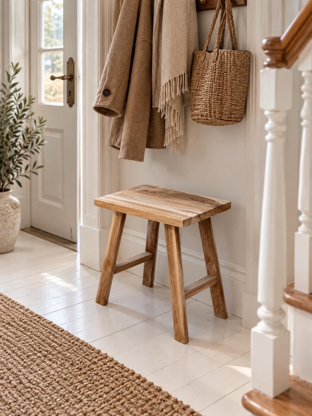 Tabouret teck – teck naturel