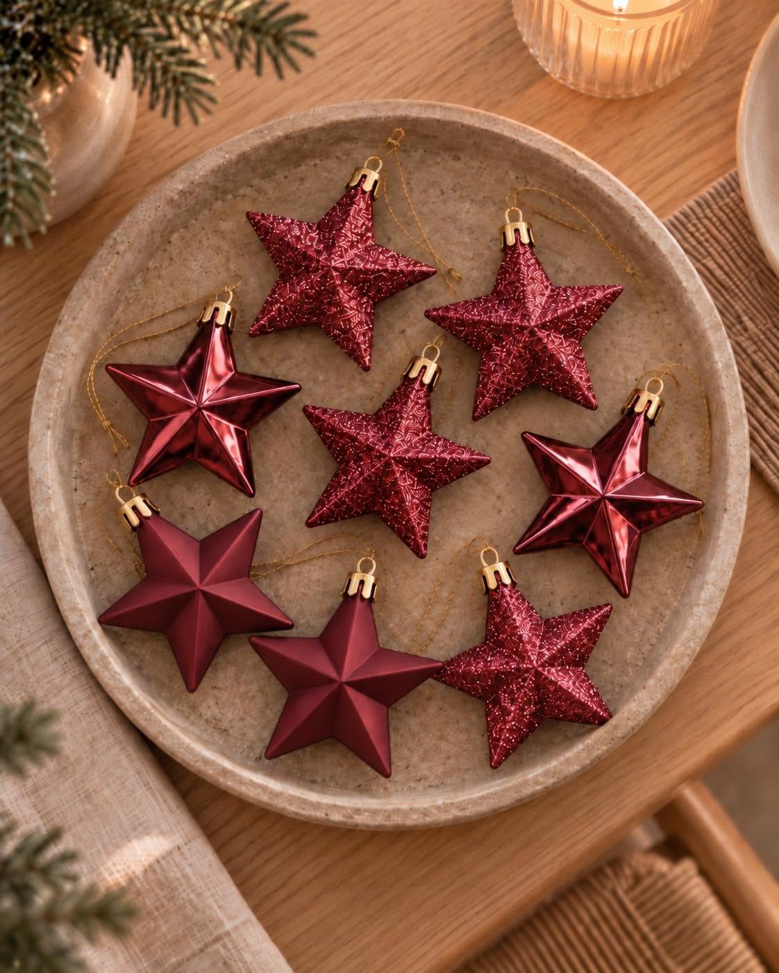 Étoiles de Noël 8 pcs - Bordeaux