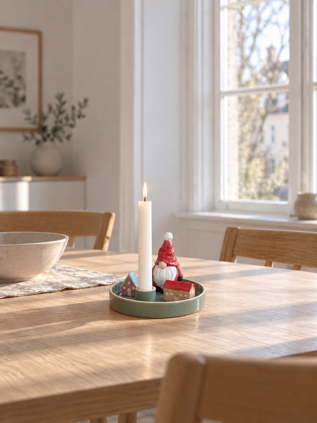 Bougeoir Nisse avec maisons – Grès