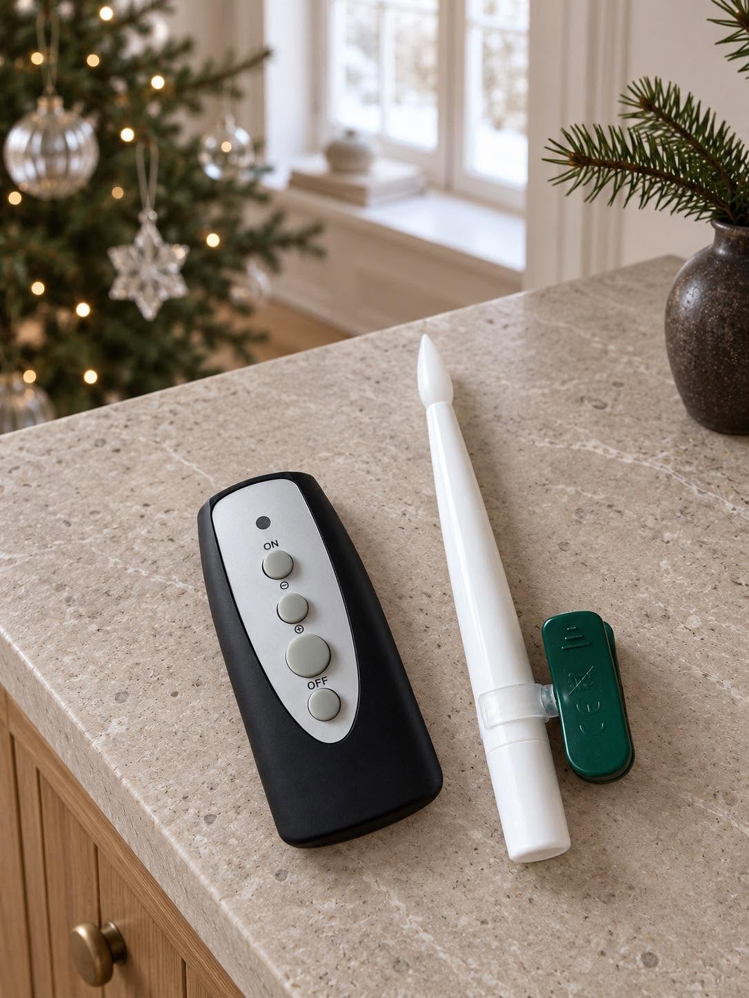 Bougies pour sapin de Noël avec télécommande - lot de 10 pièces