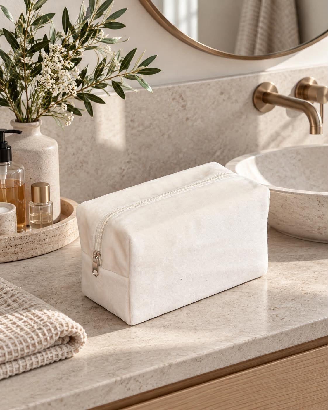 Coffret cadeau de 4 pièces dans une trousse de toilette en velours