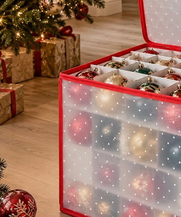Coffret de rangement pour 64 boules de Noël