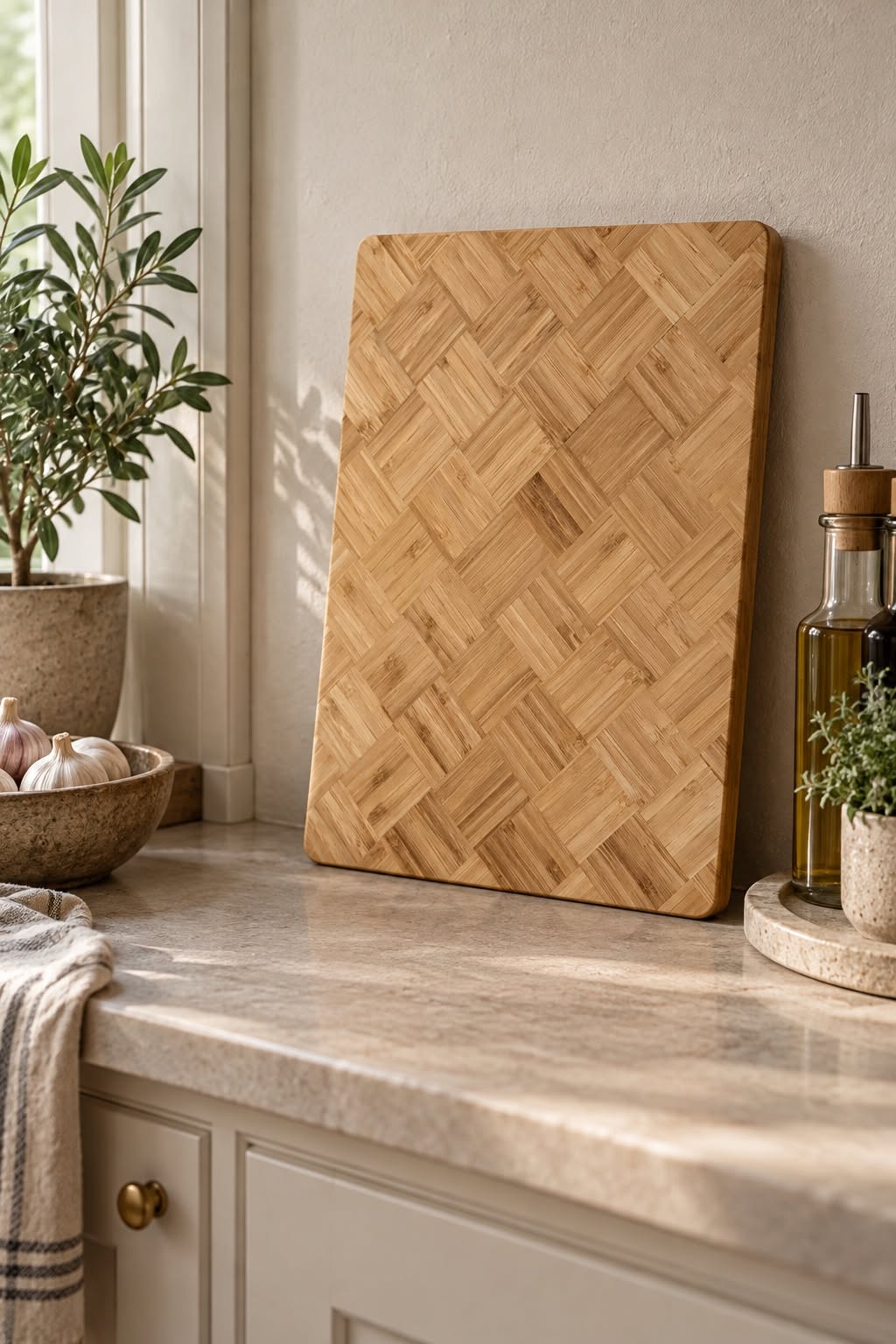 Planche à découper en bambou – motif en chevrons