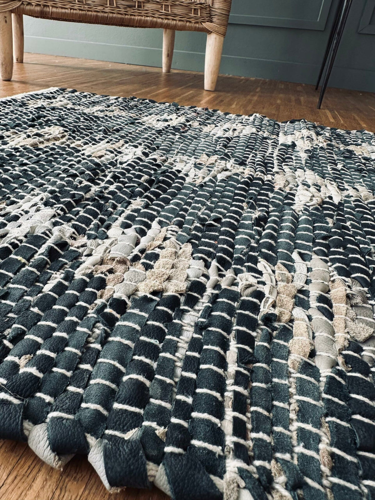 Tapis de sol en cuir tressé – 60x90 cm