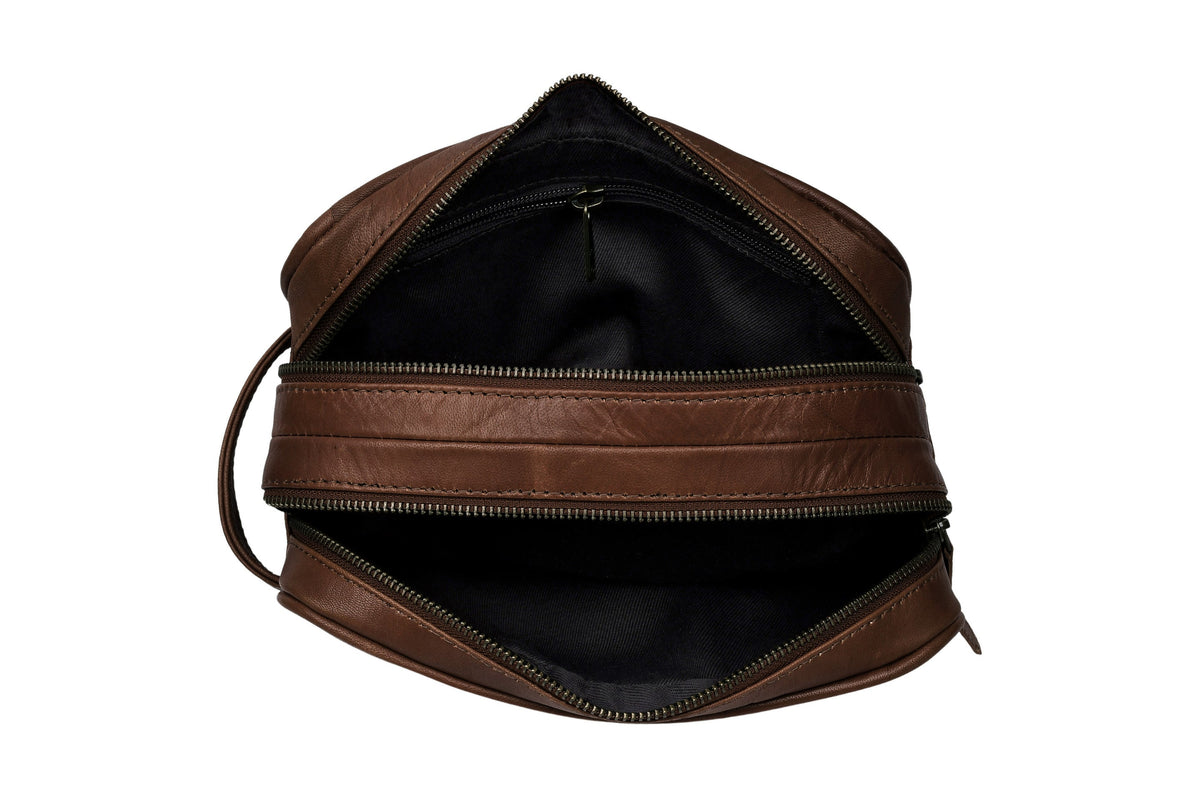 Trousse de toilette double Faust - Dark brown