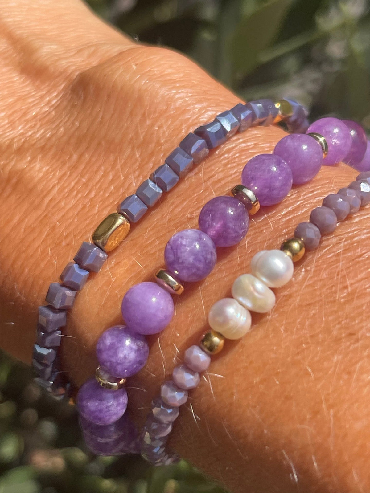 Bracelet GISELE Lavande – Lot de 3