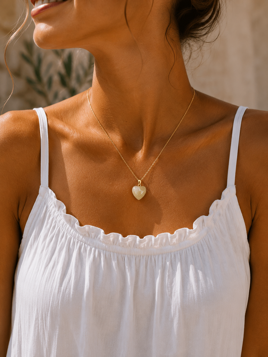 Le collier Laia Pierre naturelle/Cœur - Nature