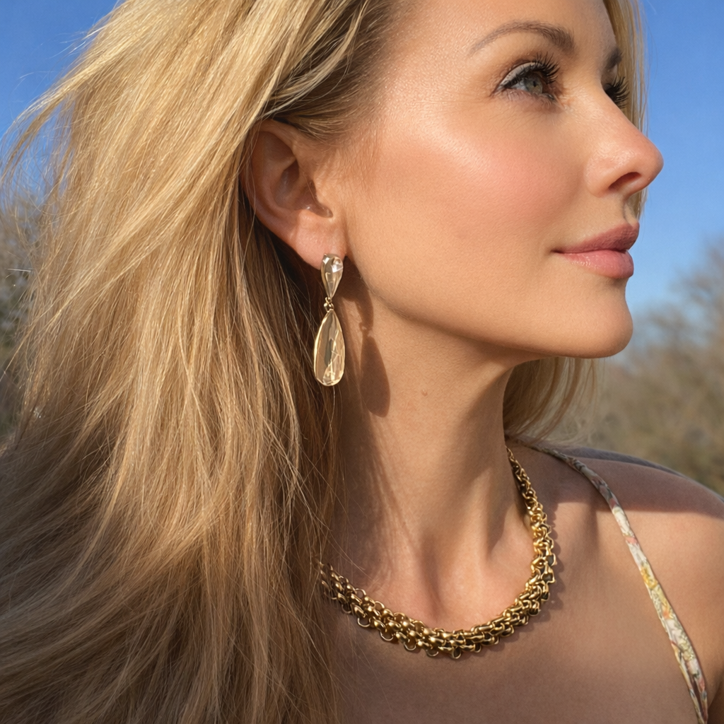 Boucles d’oreilles Maise goutte - Champagne