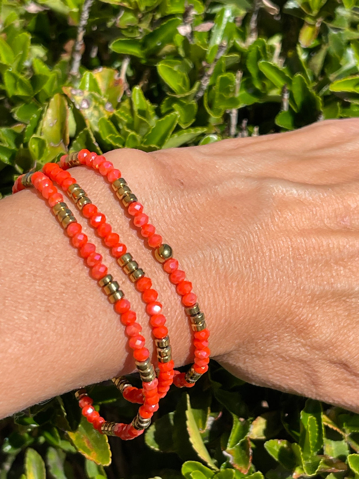 Bracelet Merle Orange - Set de 3 pièces